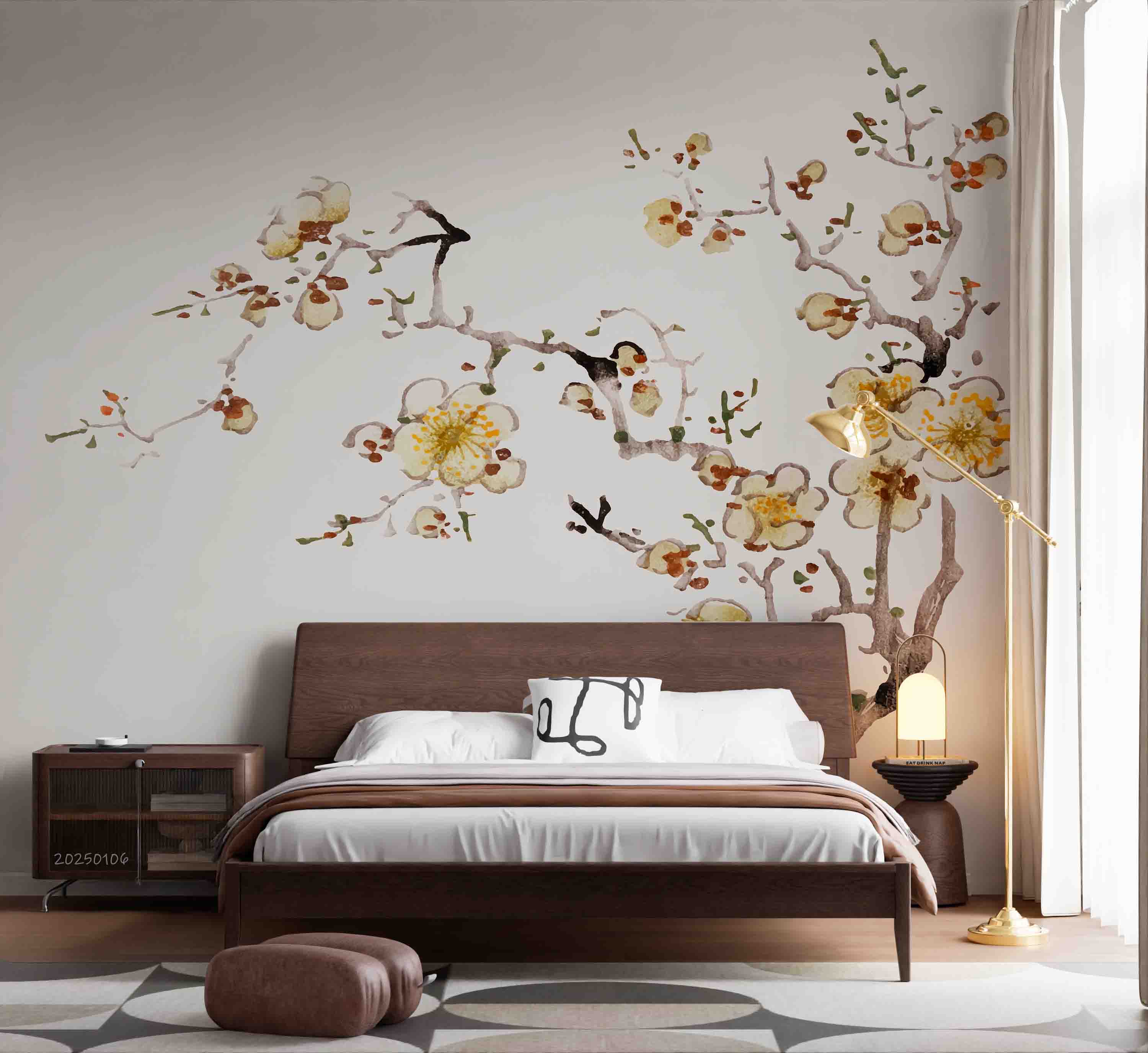 3D Ink Plum Blossom Branch Wallpaper Wall Mural Wall Decor Wall Art Wall Sticker Remoable Wallpaper LQH