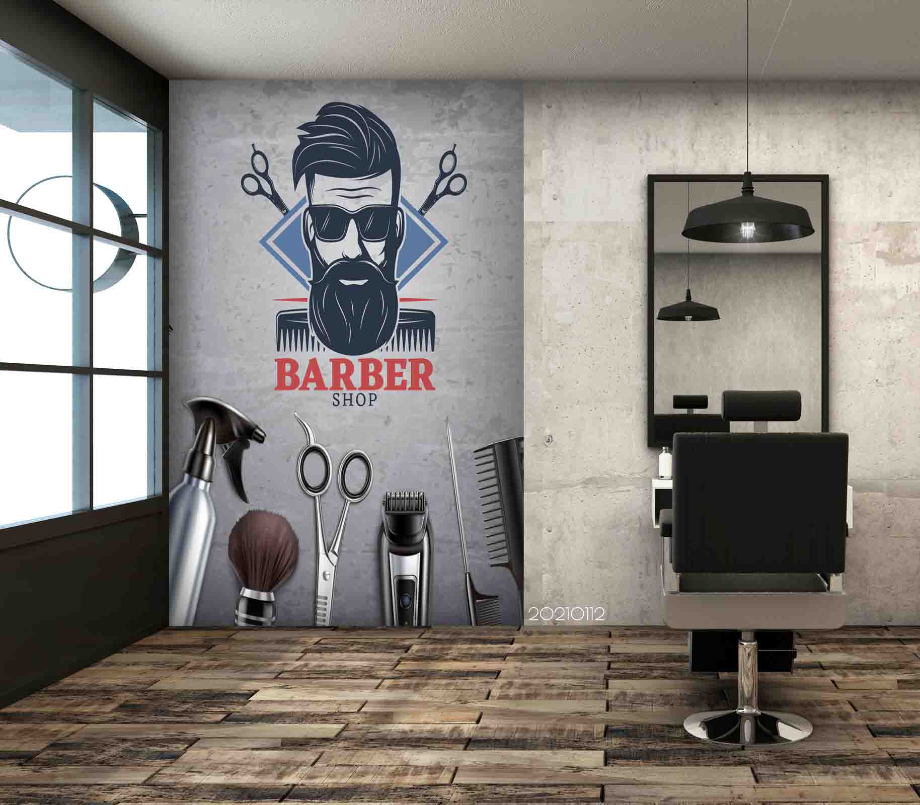 3D Barber Shop Hair Salon Haircut Specialist Shaving Wall Mural Wallpaper 17