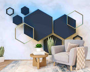 3D Modern Geometry Hexagons Background Wall Mural Wallpaper GD 3614- Jess Art Decoration