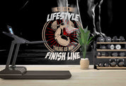 3D Fitness Letter Black Weightlifting Wall Mural Wallpaper YXL 1726