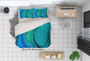 3D Abstract Blue Wave Quilt Cover Set Bedding Set Duvet Cover Pillowcase 531