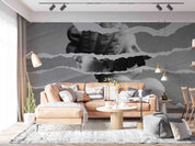 3D Sculpture Head Crack Gray Wall Mural Wallpaper YXL 2432