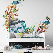 3D Animal Fish Coral Bottle Dot Sea Wall Mural Wallpaper YXL 35