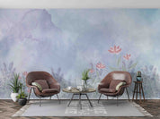 3D Floral Leaf Bluesky Wall Mural Wallpaper YXL 3182