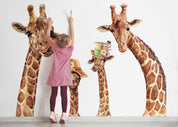 3D Animal Giraffe Cap Floral Wall Mural Wallpaper YXL 2682