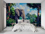 3D Tree Stone Floral Elephant Wall Mural Wallpaper YXL 720