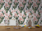 3D Watercolor Cactus Floral Pattern Wall Mural Wallpaper GD 4084- Jess Art Decoration