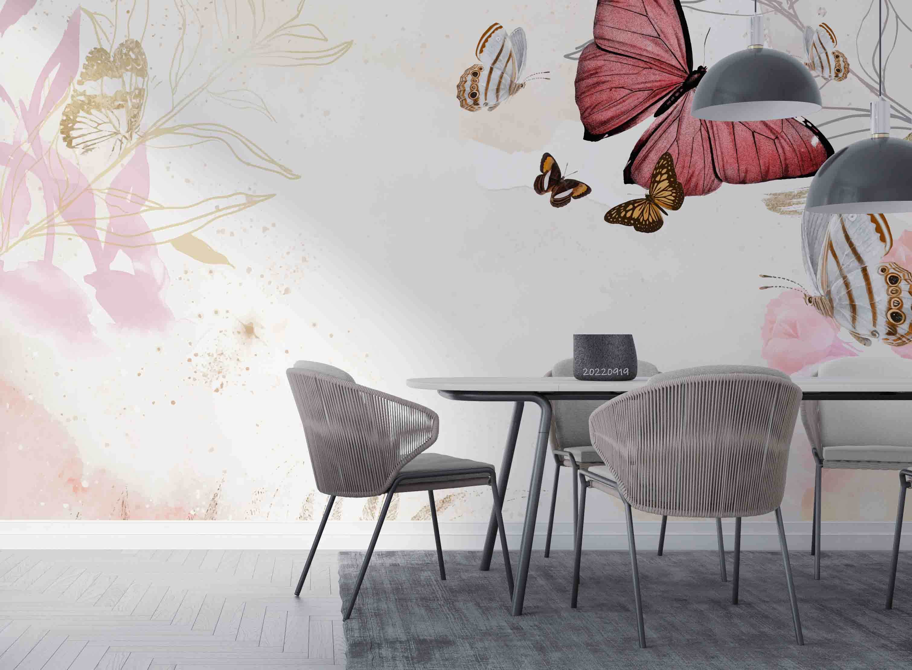 3D Butterfly Background Border Floral Wall Mural Wallpaper GD 3488- Jess Art Decoration