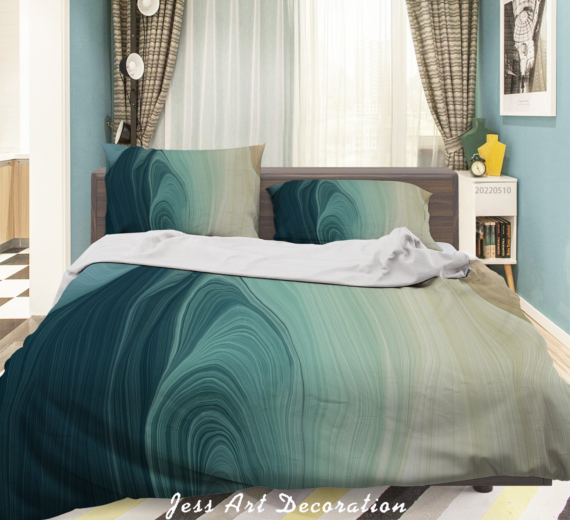 Copy of 3D Leaf White Quilt Cover Set Bedding Set Duvet Cover Pillowcase 24