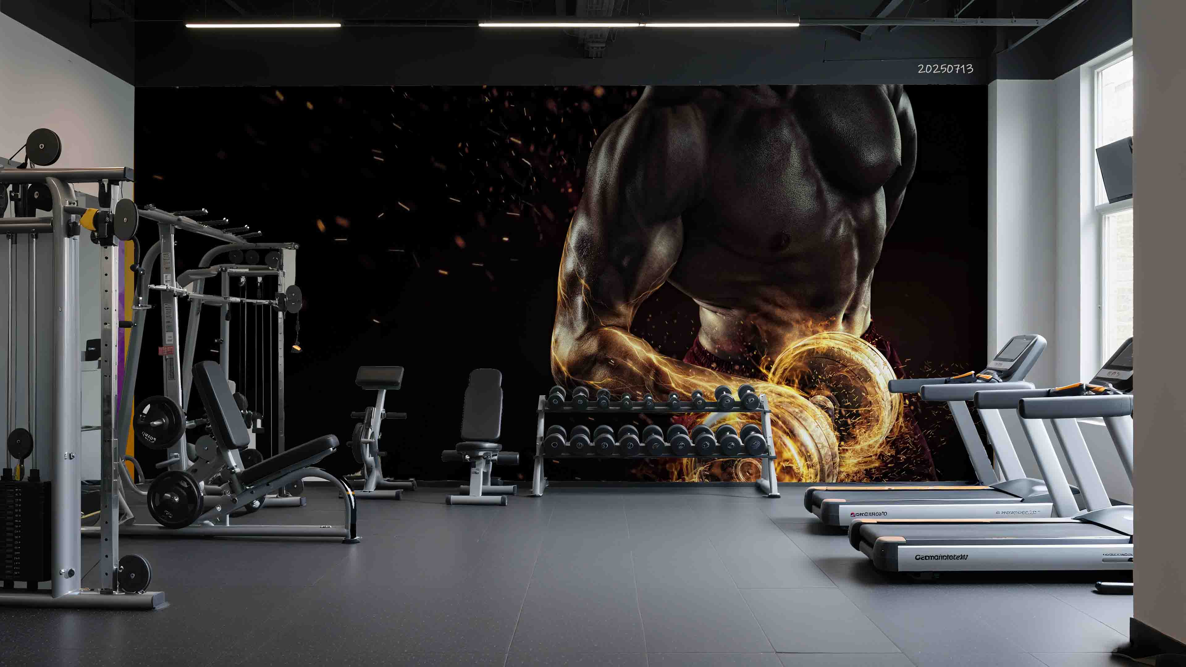 3D Gym Fitness Gymnasium Dumbbell Wall Mural Wallpaper 58