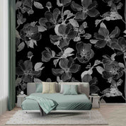 3D Black Floral Background Wallpaper Wall Mural Wall Decor Wall Art Wall Sticker Remoable Wallpaper
