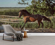 3D Horse Paddock Sand Field Summer Animal Ranch Wall Mural Wallpaper GD 5338- Jess Art Decoration