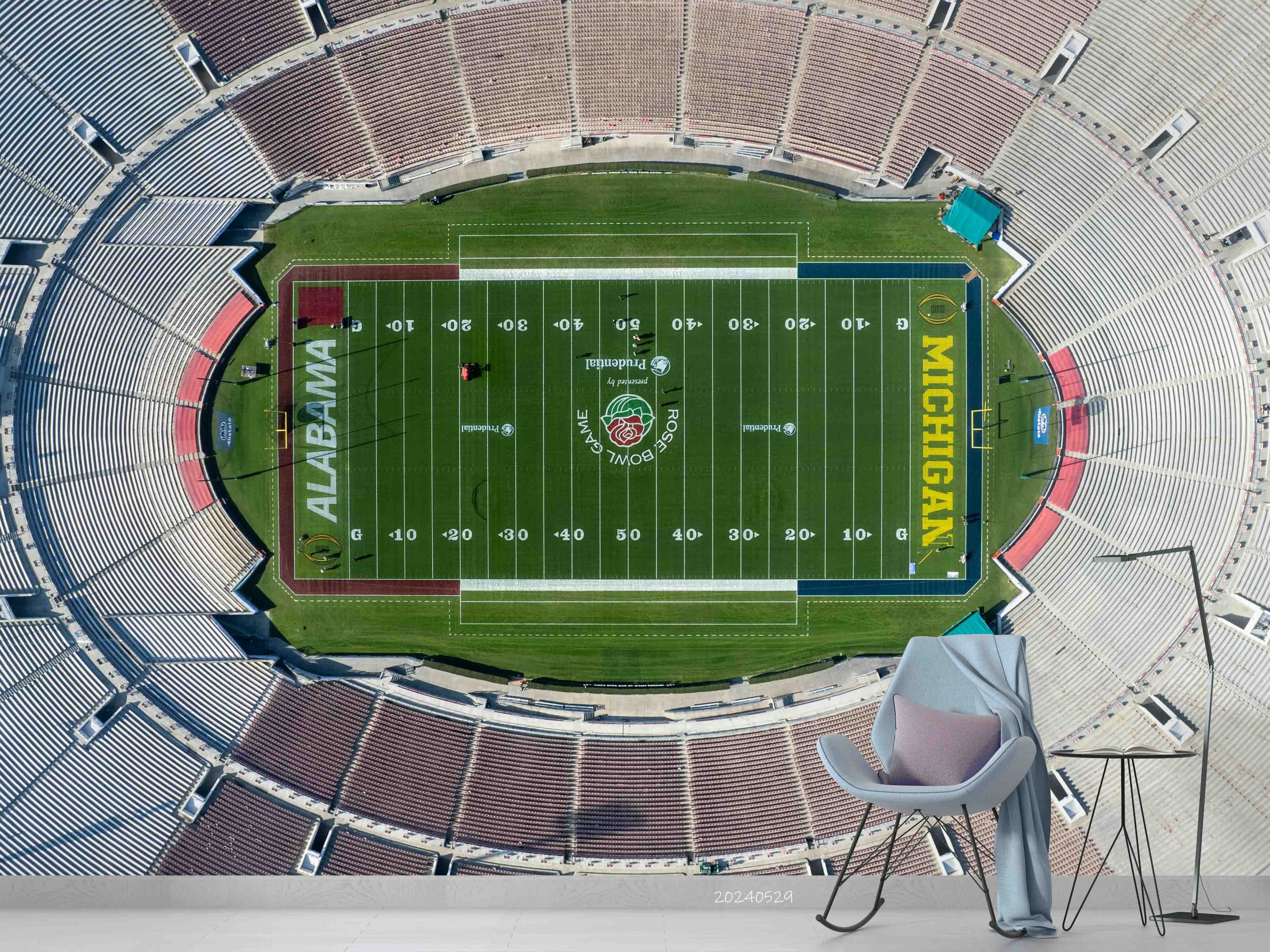 3D Architecture Stadium Logo Ietter Wall Mural Wallpaper YXL 208