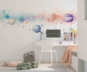 3D Watercolour The Earth Damaskeen Wall Mural Wallpaper YXL 216