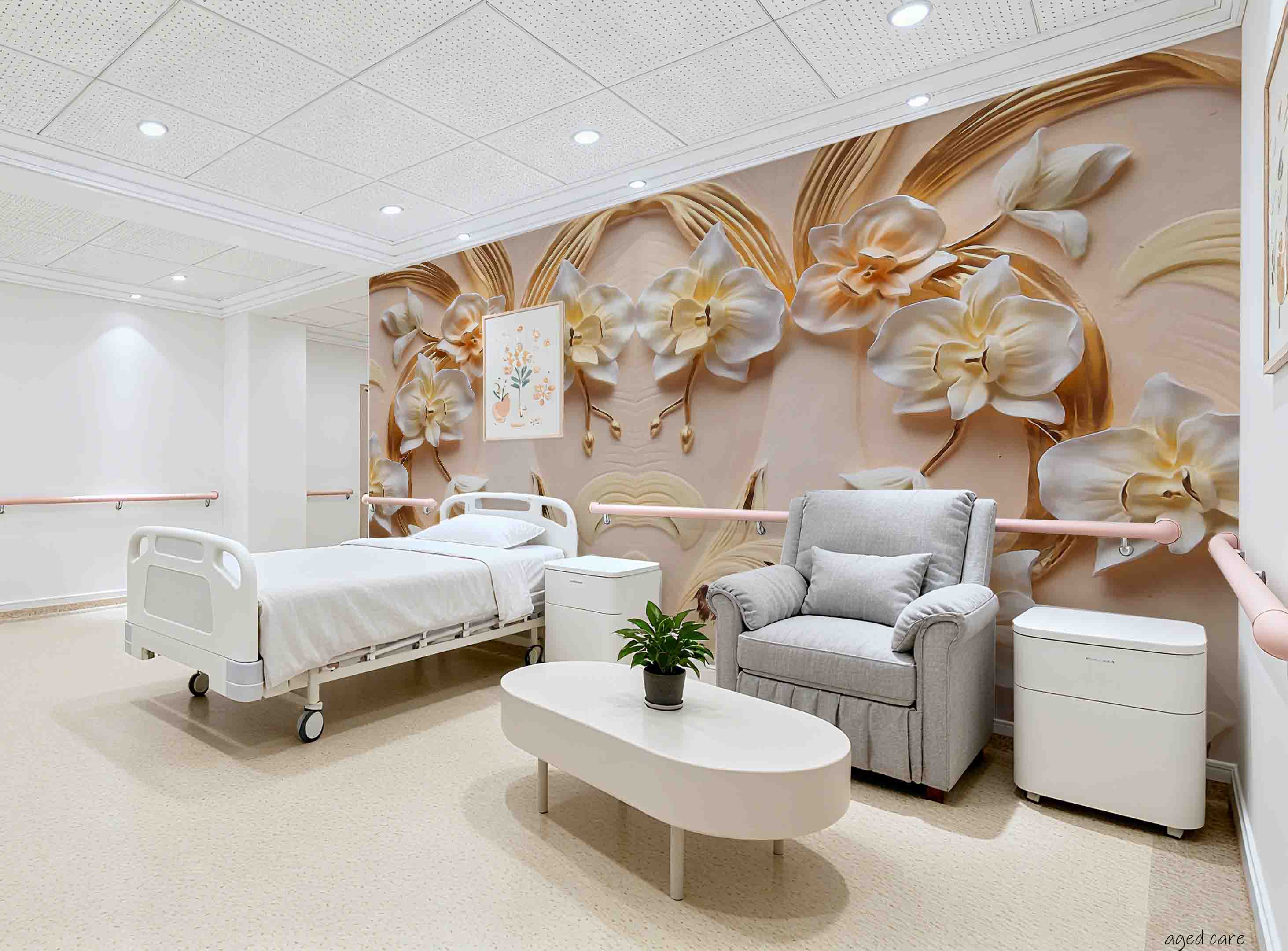 3D Aged Care Retirement Home Gerocomium Rest Home Floral Wall Mural Wallpaper 25