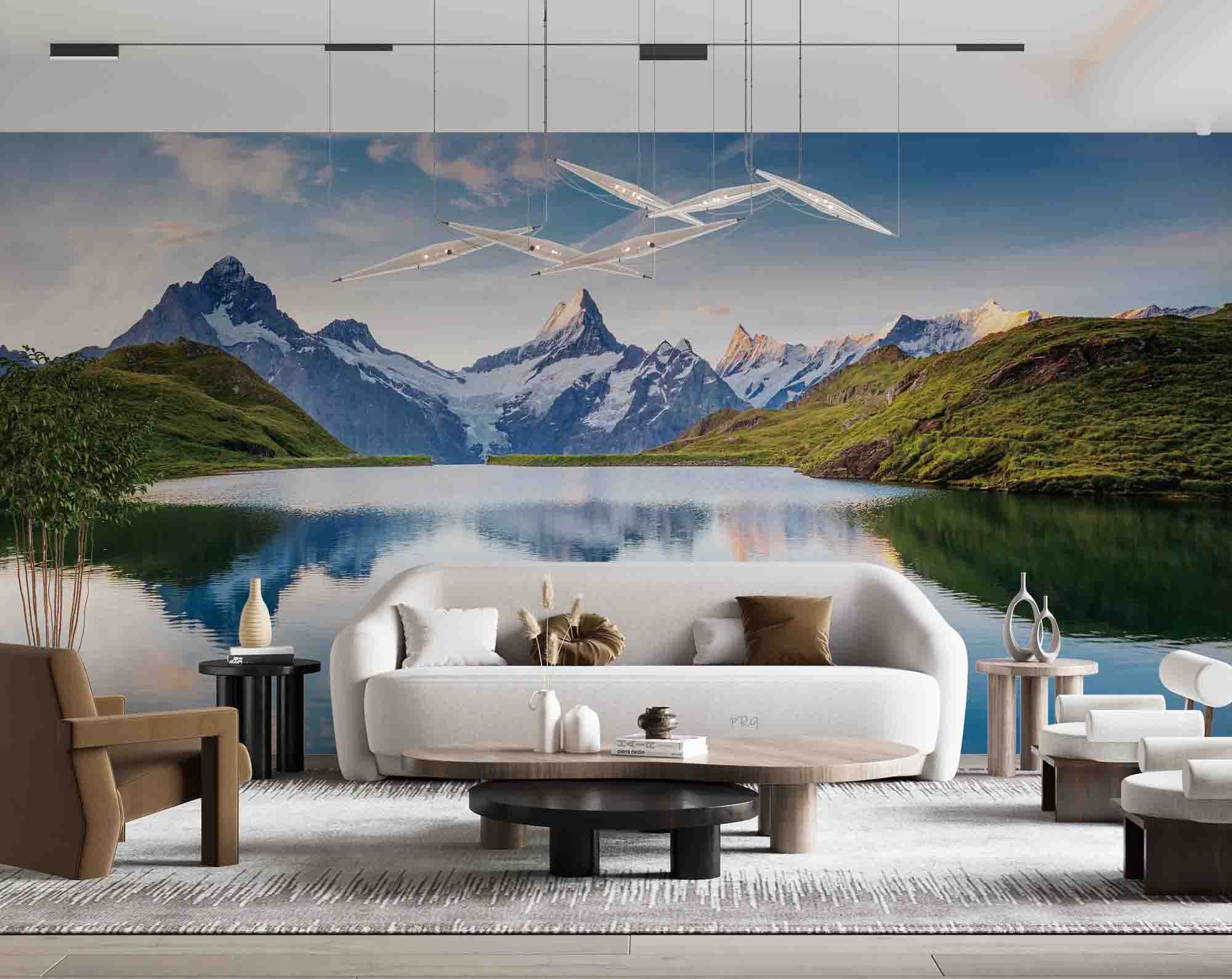 3D Beautiful Snow Mountain Lake Nature Scenery Wall Mural Wallpaper GD 4691- Jess Art Decoration
