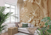 3D Aged Care Retirement Home Gerocomium Rest Home Embossed Crane Wall Mural Wallpaper 17