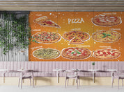 3D Restaurant Snack Bar Diner Fast Food Pizza Wall Mural Wallpaper 64