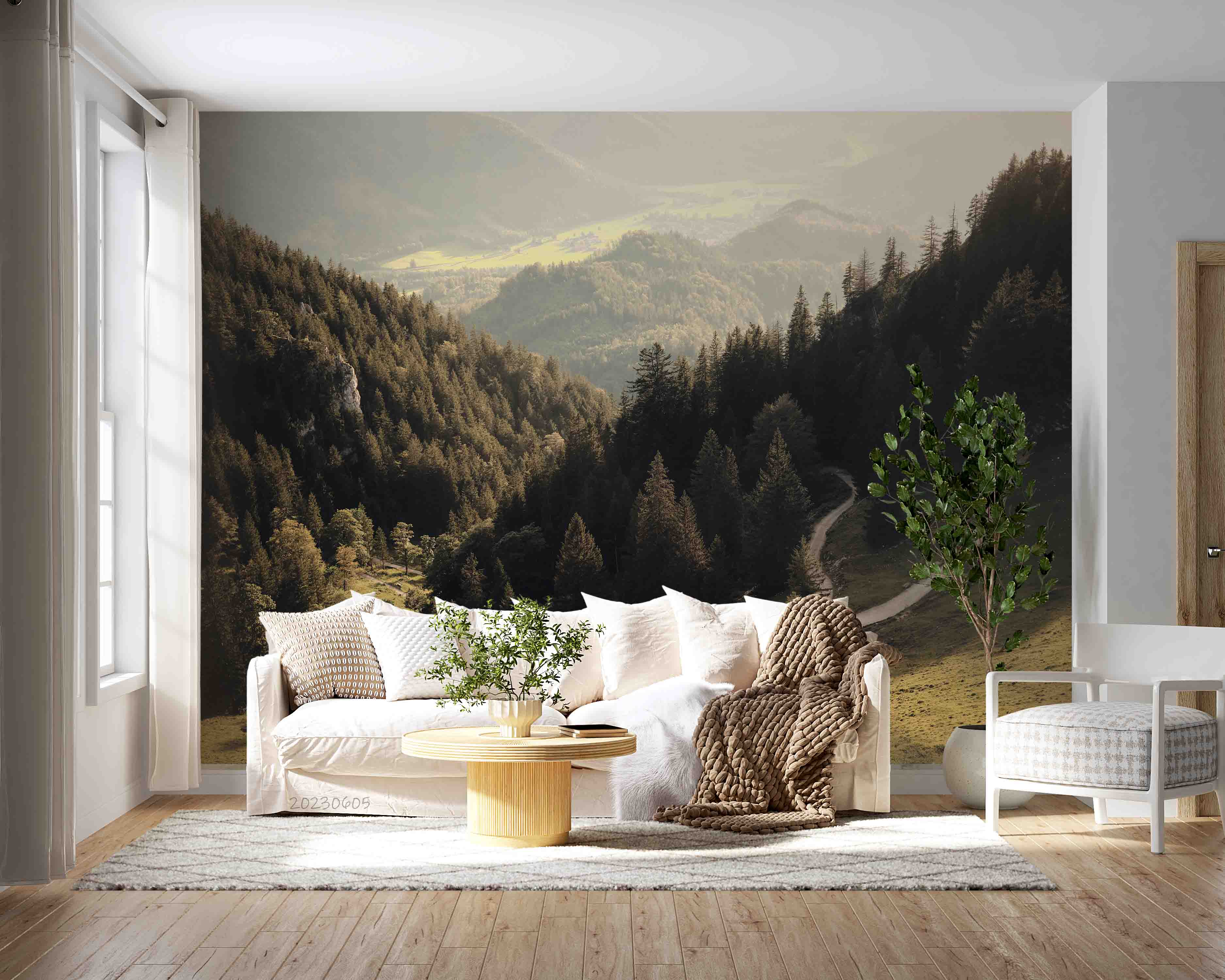 3D Scenery Forest Tree Road Grassland Wall Mural Wallpaper YXL 25- Jess Art Decoration