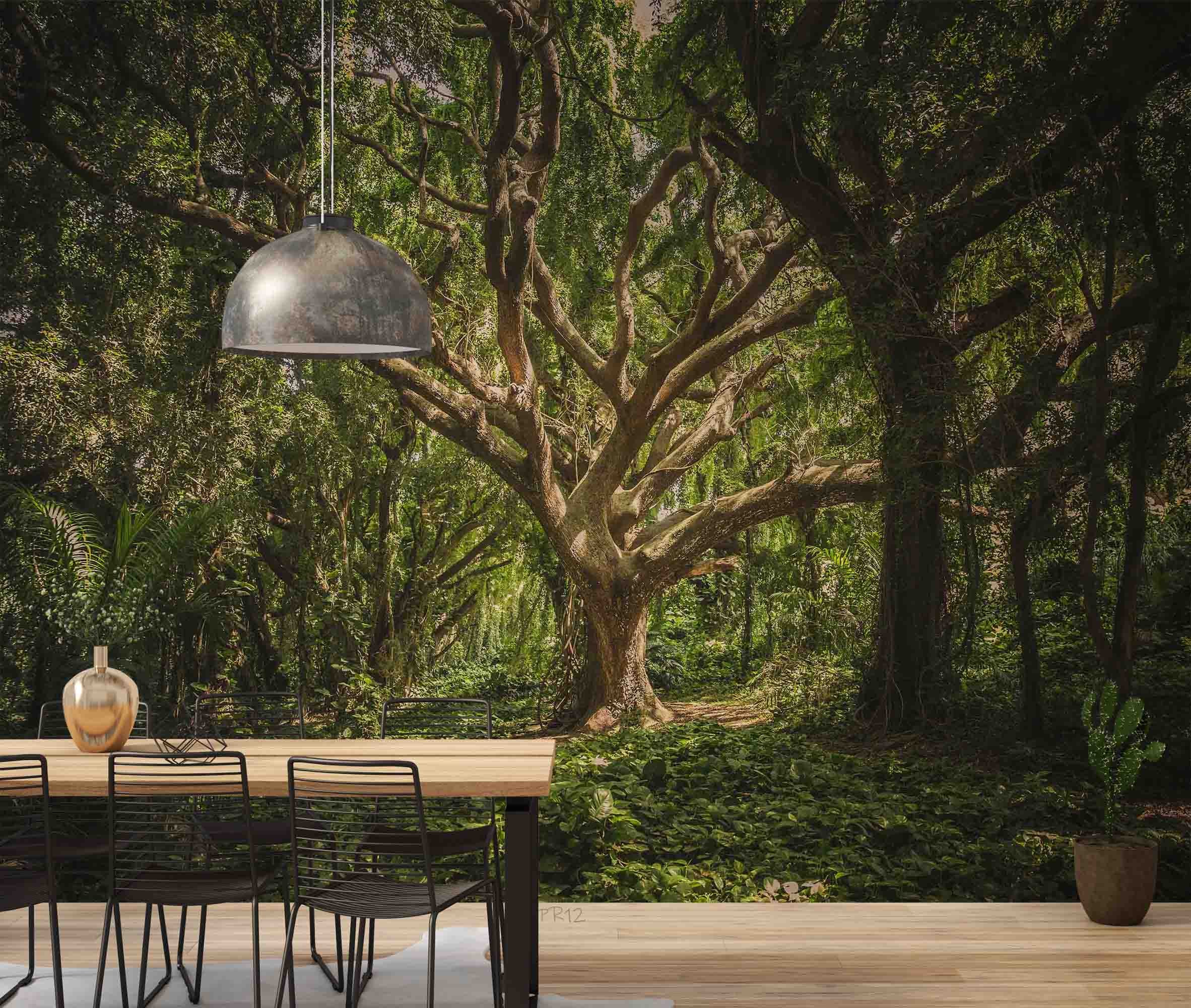 3D Summer Forest Tree Leaves Wall Mural Wallpaper GD 4935- Jess Art Decoration