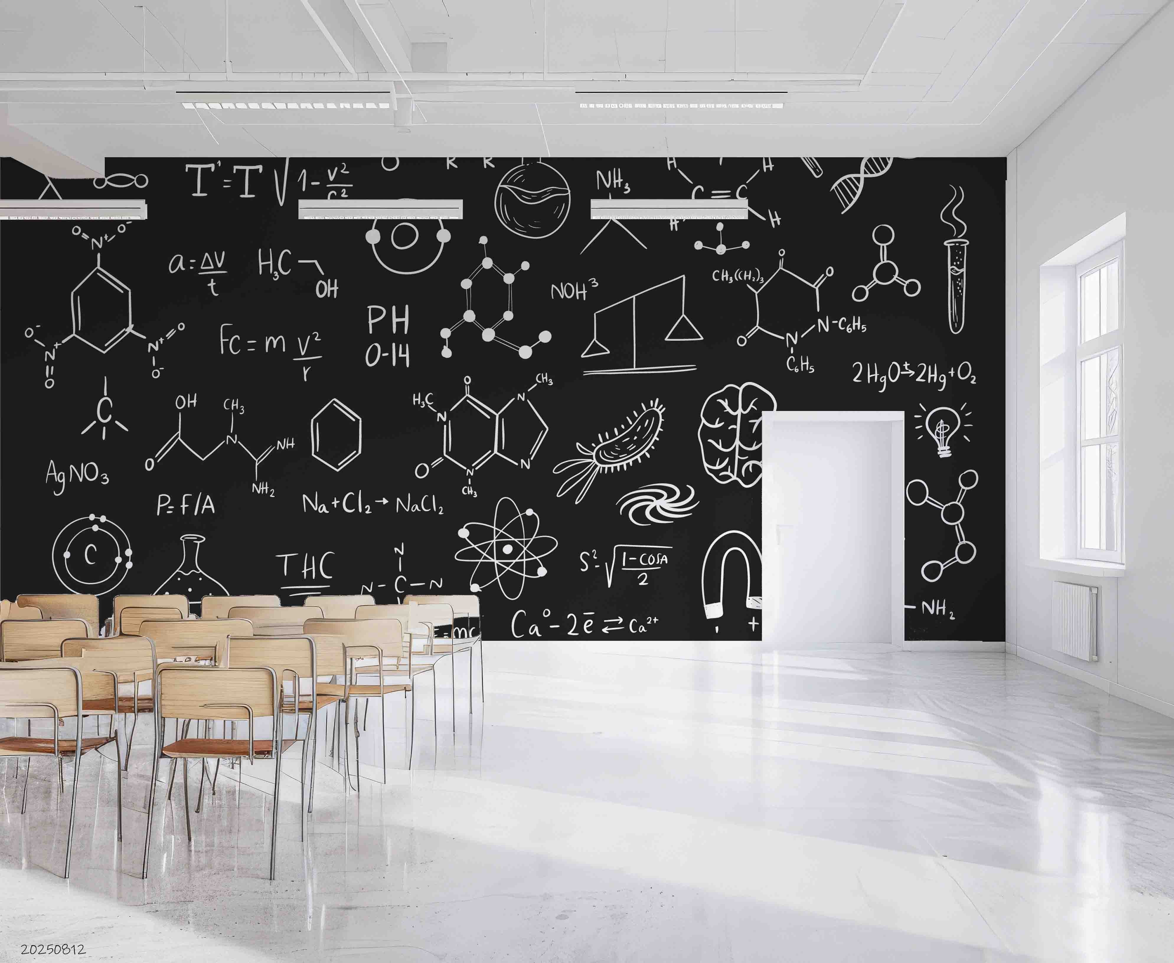 3D School STEM Science Lab Classroom Teaching Aid Math Wall Mural Wallpaper 34