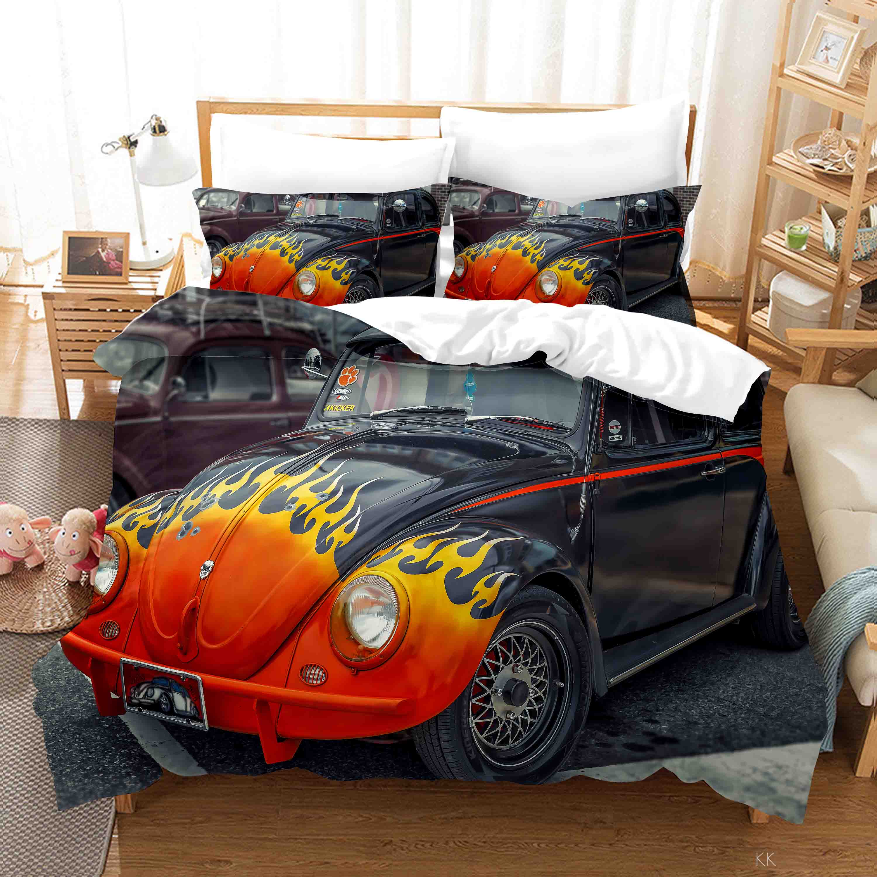 3D Automobile Gray Quilt Cover Set Bedding Set Duvet Cover Pillowcase 421