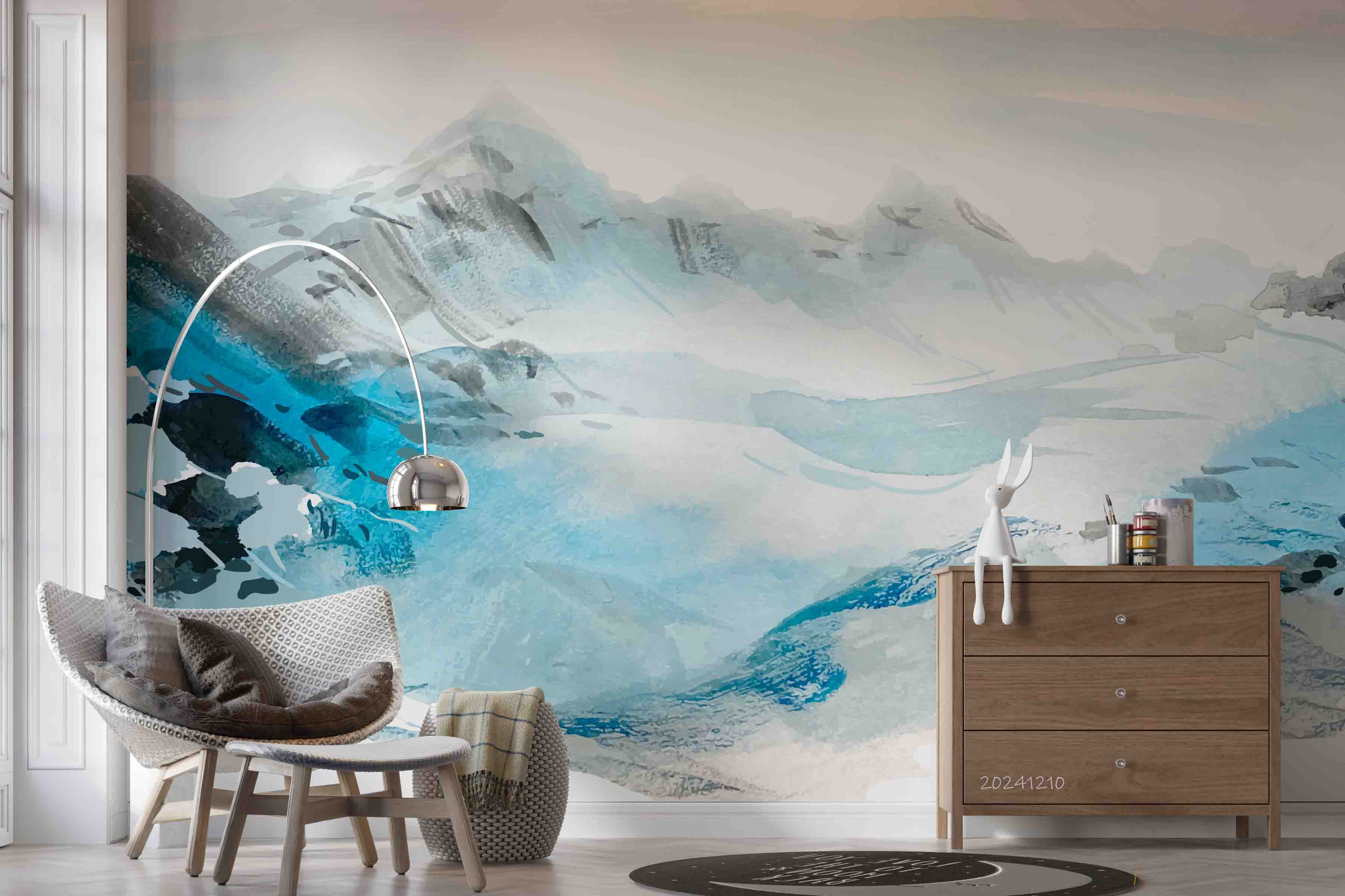 3D Blue Mountains Landscape Oil Painting Wallpaper Wall Mural Wall Decor Wall Art Wall Sticker Remoable Wallpaper LQH