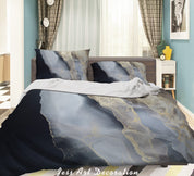 3D Ink And Wash Fluid Ripple Gray Quilt Cover Set Bedding Set Duvet Cover Pillowcase 43