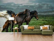 3D Sky Mountains Green Grass Horse Nature Scenery Wallpaper Wall Mural Wall Decor Wall Art Wall Sticker Remoable Wallpaper LQH