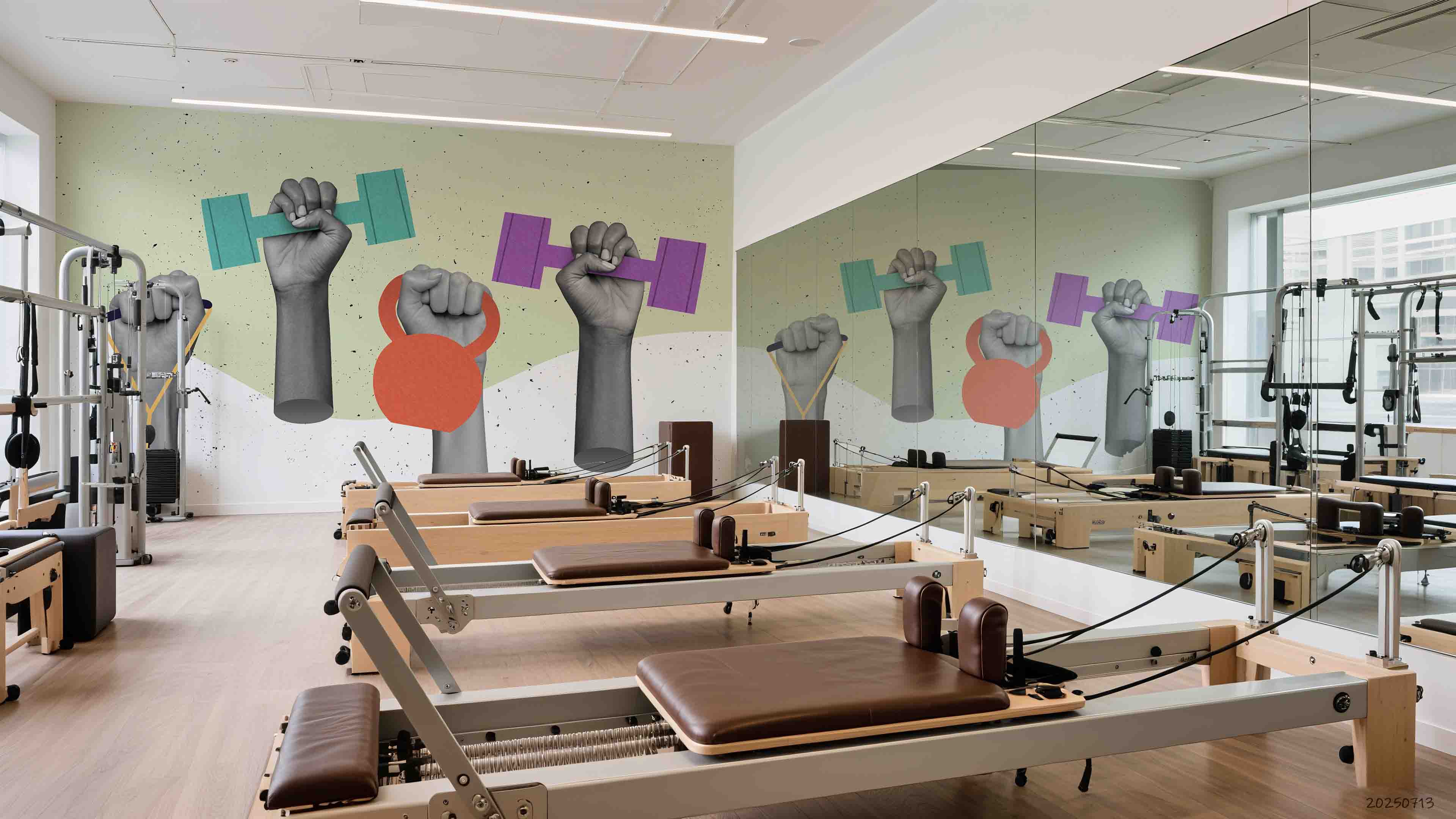 3D Gym Fitness Dumbbell Wall Mural Wallpaper 7