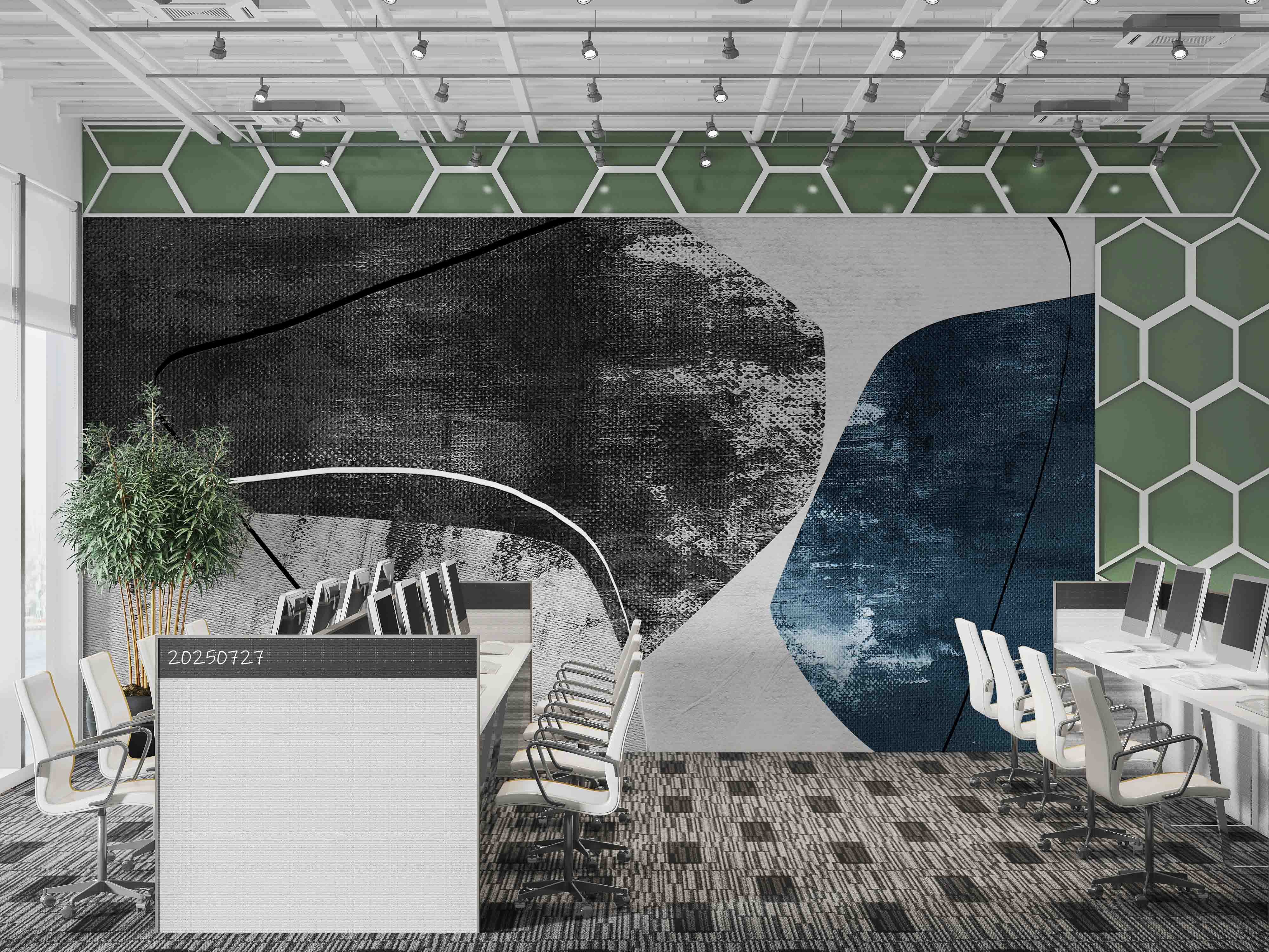 3D Office Business Commerce Geometric Abstract Modern Wall Mural Wallpaper 44