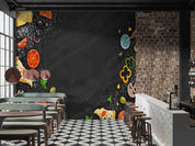 3D Restaurant Snack Bar Diner Fast Food Pizza Wall Mural Wallpaper 61