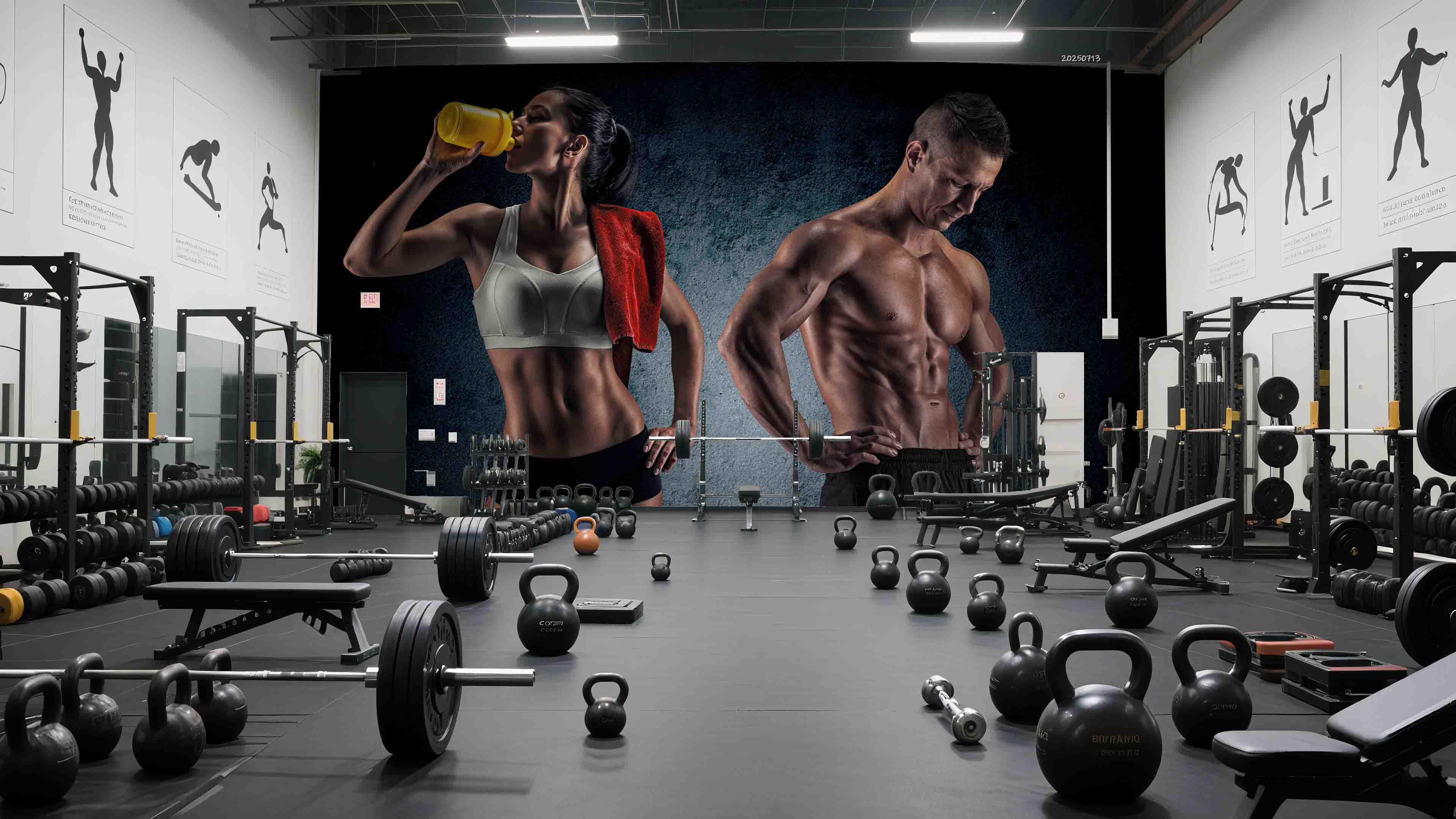 3D Gym Fitness Gymnasium Wall Mural Wallpaper 70