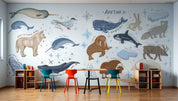 3D Childcare Nursery School Cartoon Animals Kids Wall Mural Wallpaper JN 62