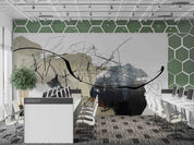 3D Office Business Technology Particle Mesh Wall Mural Wallpaper 9