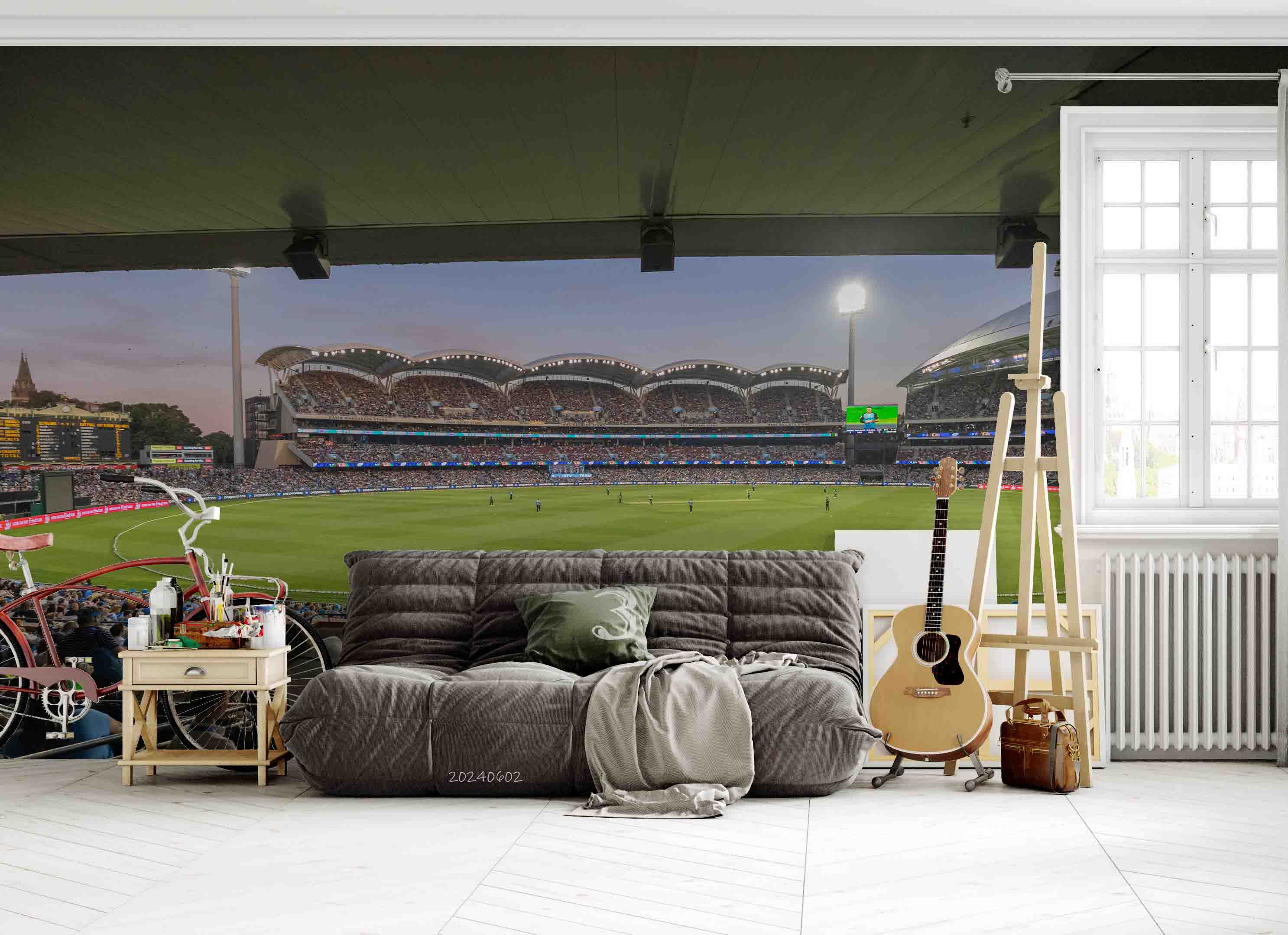 3D Architecture Stadium Auditorium Contest Lamplight Wall Mural Wallpaper YXL 453