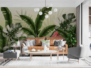 3D Tropical Green Leaves Background Wall Mural Wallpaper GD 3325- Jess Art Decoration