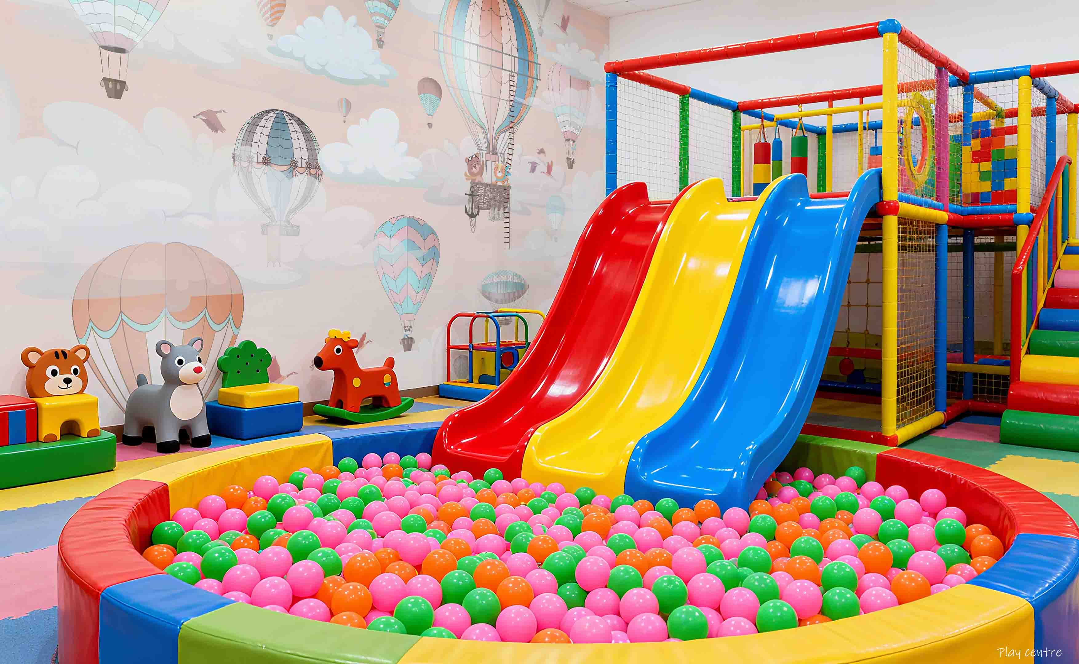 3D Play Centre Amusement Park Funfair Carnie Cartoon Air Balloon Wall Mural Wallpaper 22