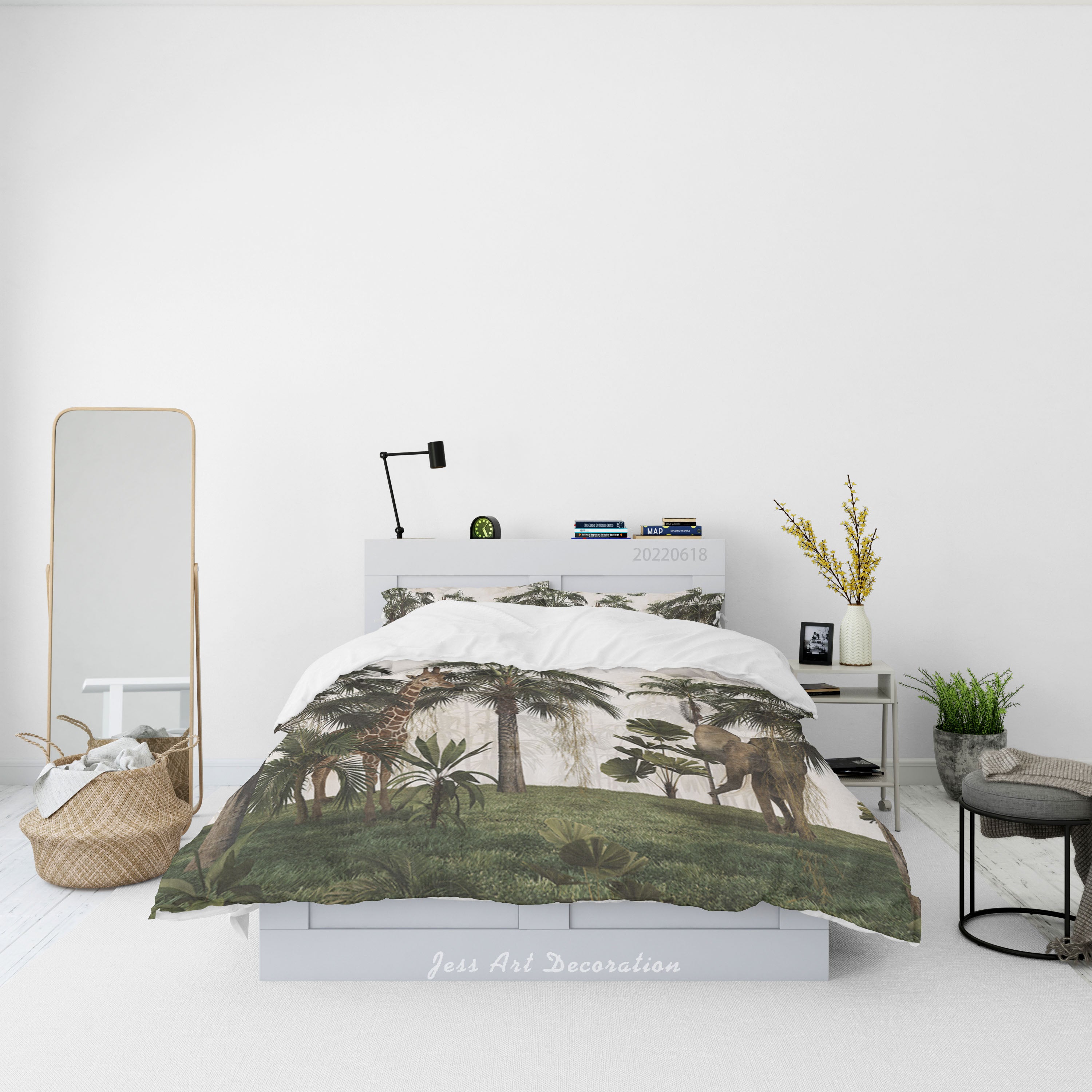 3D Forest Tree Grassland Elephant Quilt Cover Set Bedding Set Duvet Cover Pillowcase 690