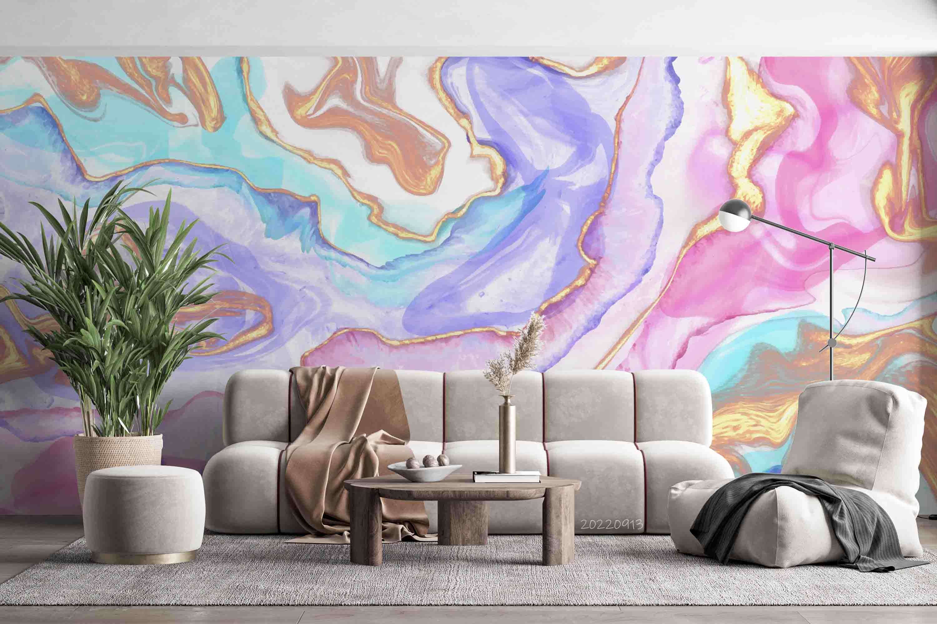 3D Watercolor Abstract Alcohol Ink Background Wall Mural Wallpaper GD 3517- Jess Art Decoration