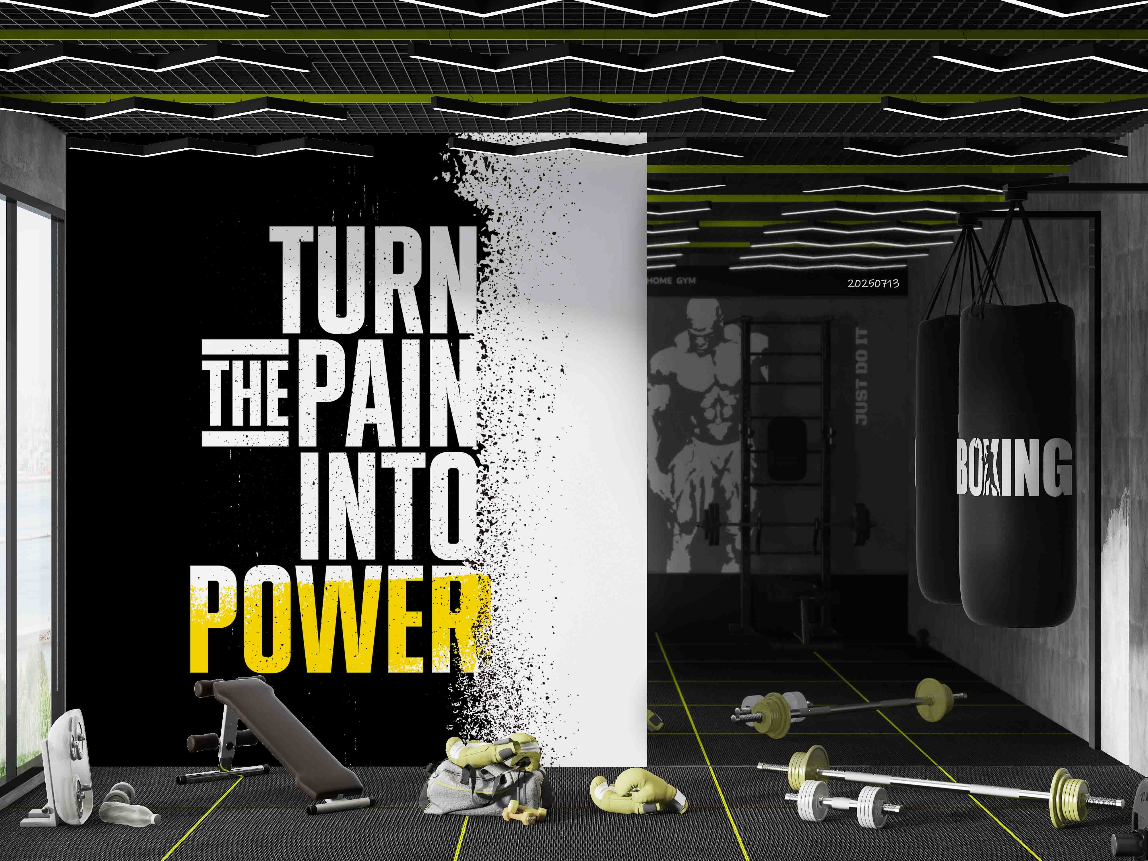 3D Gym Fitness Gymnasium Wall Mural Wallpaper 22