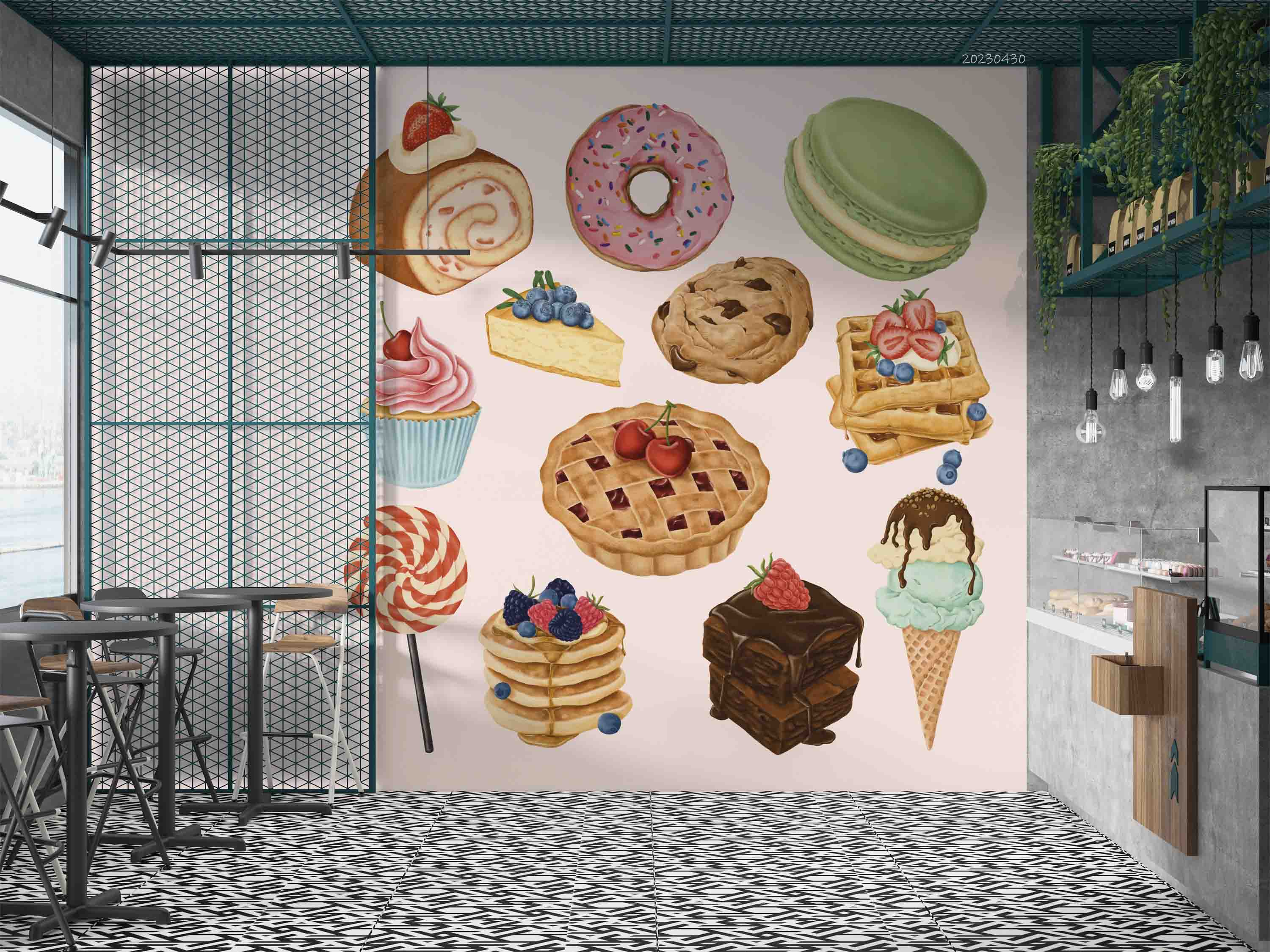 3D Delicious Dessert Set Wall Mural Wallpaper GD 5281- Jess Art Decoration