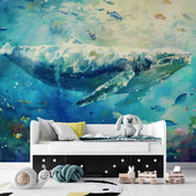 3D Sea Turtle Whale Fish Coral Ripple Wall Mural Wallpaper YXL 685