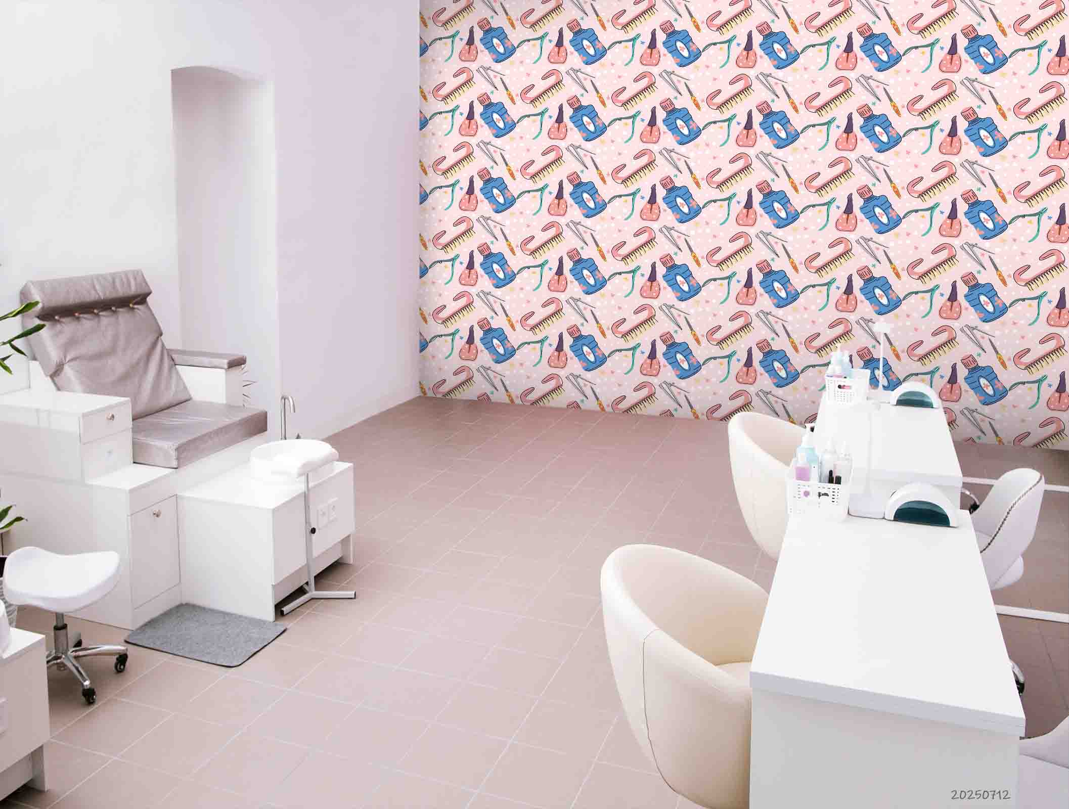3D Salon Shop Beauty Salon Nail Salon Pattern Wall Mural Wallpaper 24
