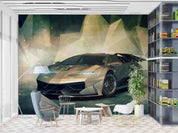 3D Brown Sports Car Wallpaper Wall Mural Wall Decor Wall Art Wall Sticker Remoable Wallpaper