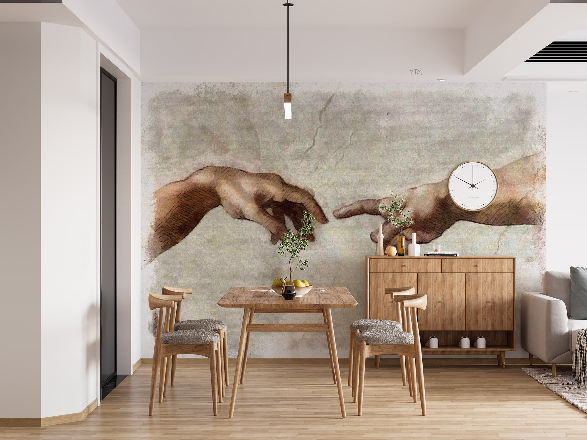 3D Freehand Sketching Hand Crack Wall Mural Wallpaper YXL 2671