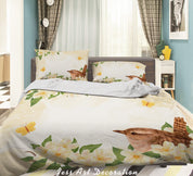 3D Floral Morning Glory Leaf Bird Butterfly Quilt Cover Set Bedding Set Duvet Cover Pillowcase 363