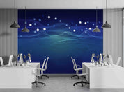 3D Office Business Commerce Technology Blue Modern Wall Mural Wallpaper 59