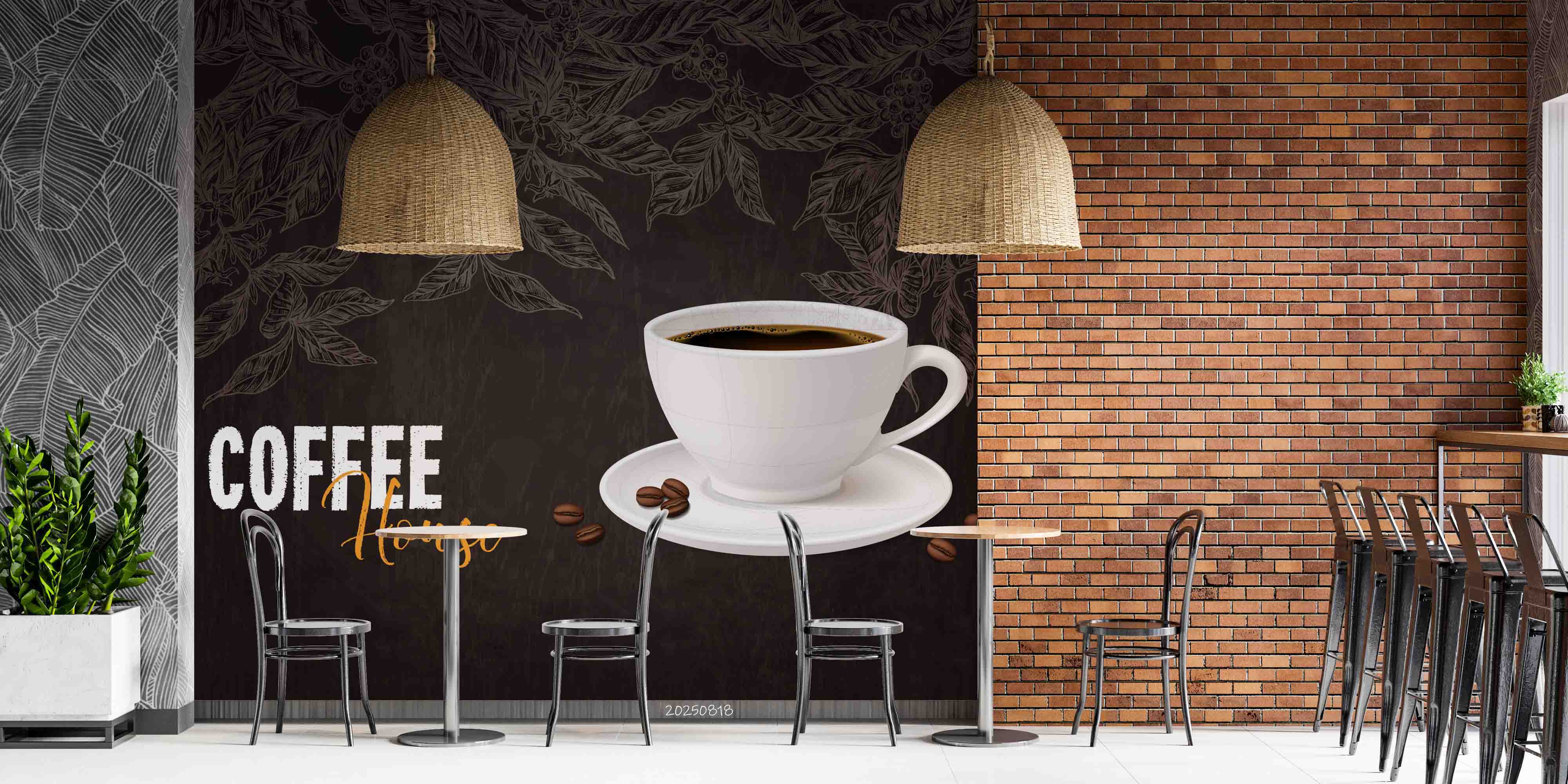 3D Coffee Shop Wall Mural Wallpaper 24