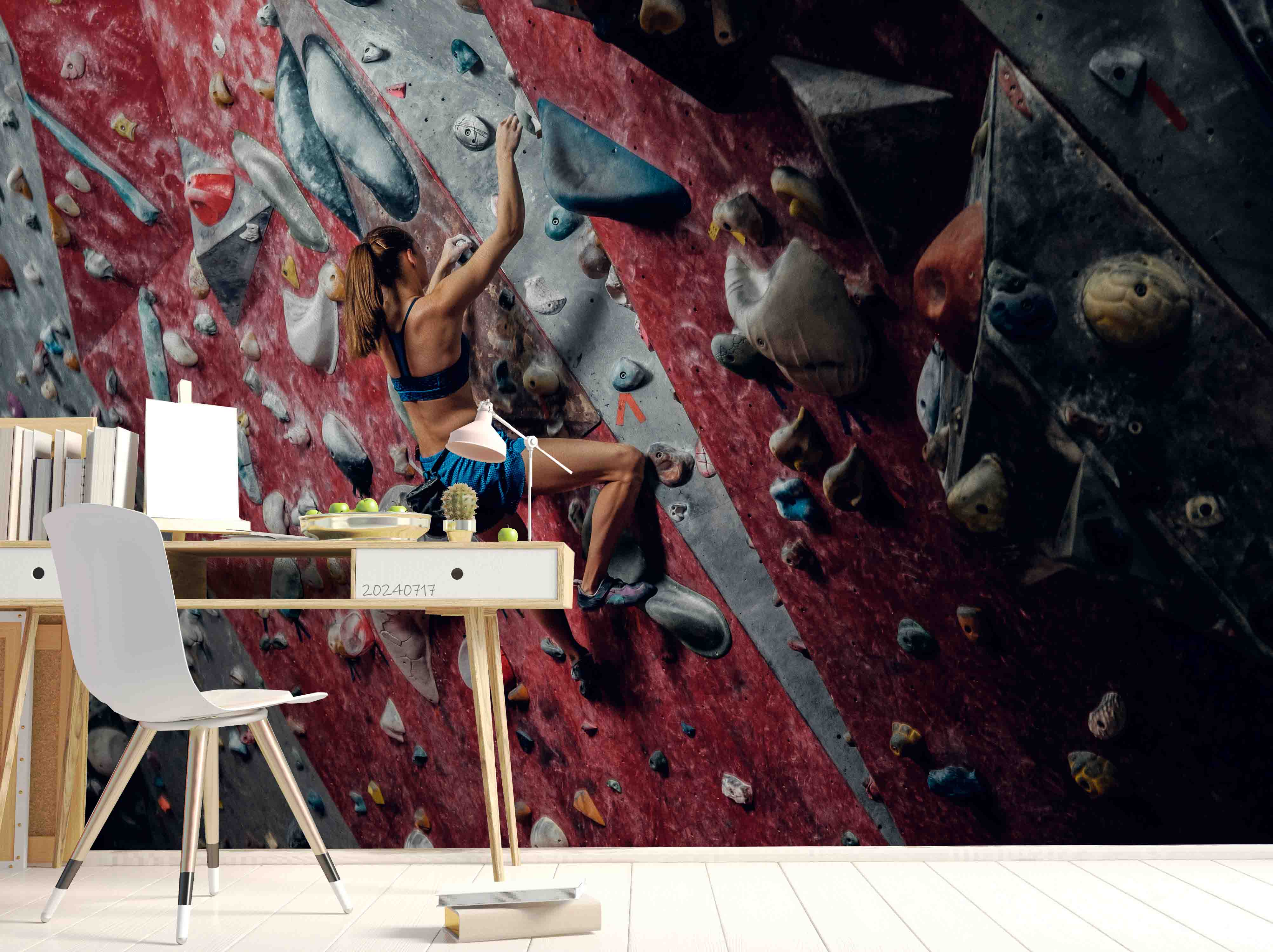 3D Person Sports Climbing Wall Mural Wallpaper YXL 121